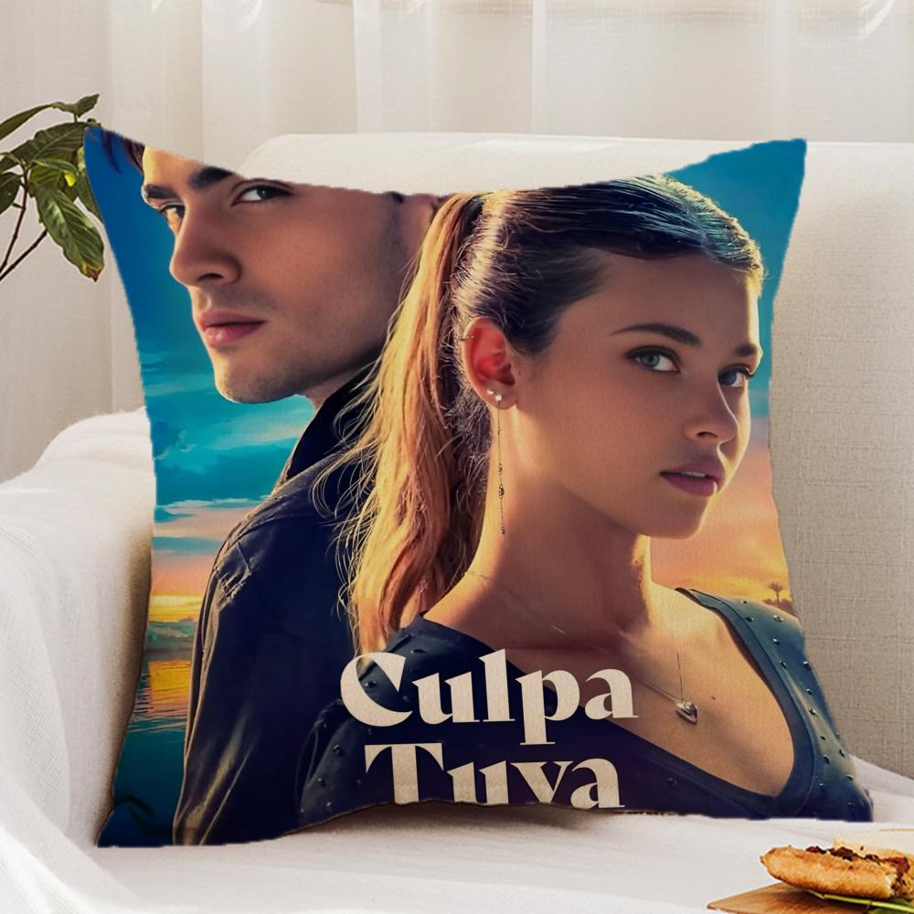 M-My Fault C-Culpa Mia Movie Cushion Cover Premium Comfort Reversible Pillow Cover - Dual - Use Design for Home & Car
