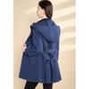 Women's Designer Faux Two-Piece Hooded Woolen Coat