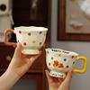 High-value mug, cute ceramic large-capacity cup with spoon, coffee milk breakfast cup, household drinking cup