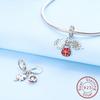 Authentic Original Charm Bead Component Copper Metal Horseshoe Ladybird Four-leaf Clover Compatible With Bracelet High Quality Fine Jewelry Pendant