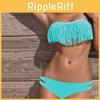 Üstün Kalite Yazlık Seksi Yırtmaçlı Düz Renk Püsküllü Bikini Arkası Açık Plaj Kıyafeti Retro Set Nihai Stil İçin