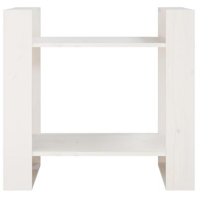 Bookshelf Room Divider White 60 X 35 X 57 Cm Solid Pine Wood