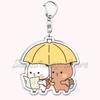Cute Bubu Dudu Love Keychains Couple Bear Panda Acrylic Keyring for Accessories Bag Pendant Key Chain Jewelry Fans Lovers Gifts