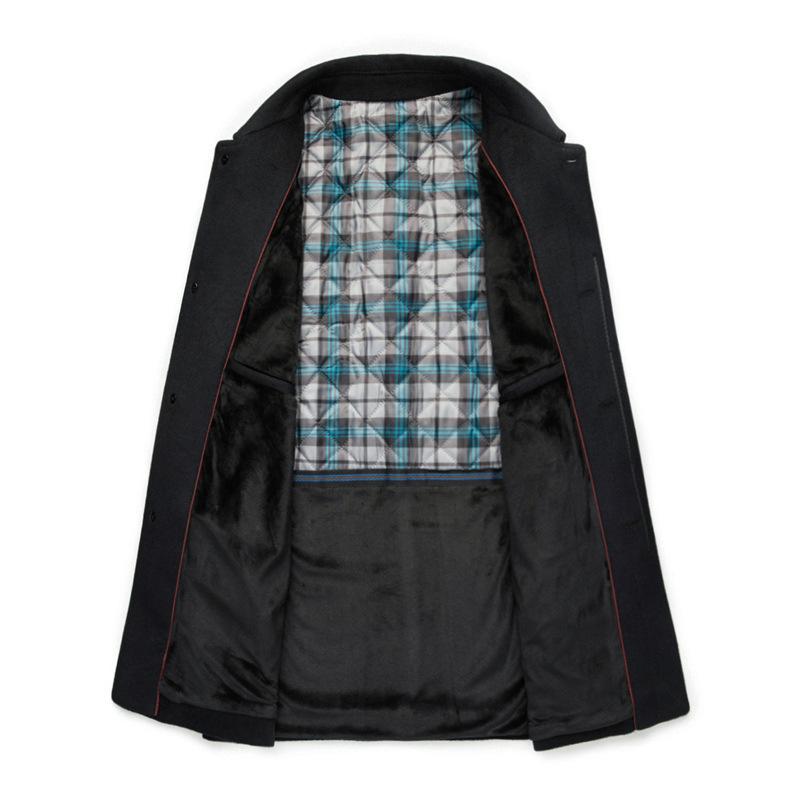 Winter cashmere jacket for middle-aged and elderly men, father and dad's outfit, plus fleece woolen coat, casual buttoned top