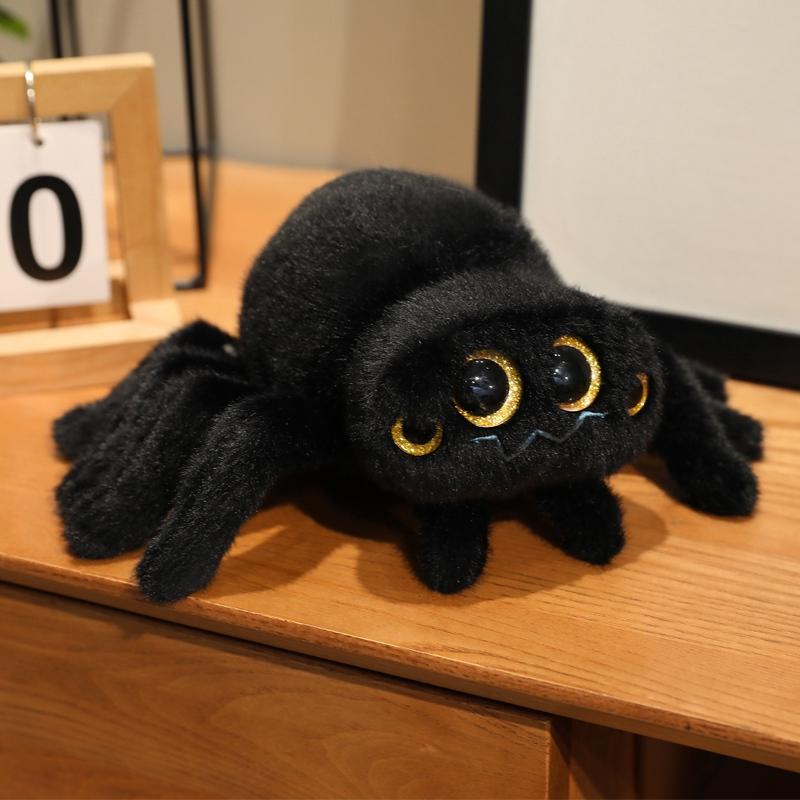 Kawaii Cartoon Simulation Anime Forest Spider Stuffed Animal Plush Toy Children's Four Eyed Spider Handmade Doll Festival Gift