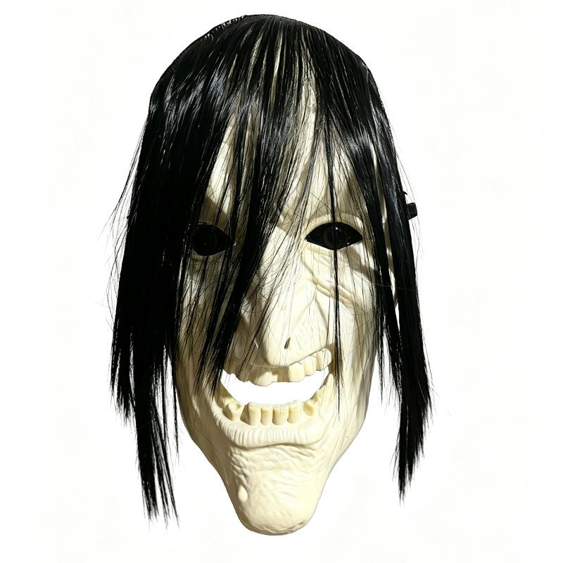 Scary Witch Mask With Long Nose Realistic Halloween Prop For Party Activities Adult Size Plastic Hand-Painted Face Mask