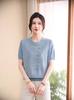 Ice Silk Short-Sleeve Women's T-Shirt: 2026 Fashionable, Elegant, Thin Knit, Summer Top for Middle-Aged Women.