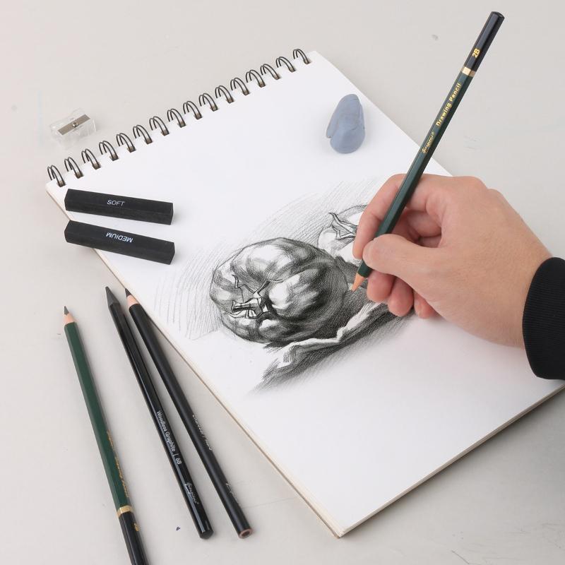 2/3/4/6/18pcs Sketch Pencil Set Charcoal Pen Easy Coloring for Outdoor Sketching Shadow Highlight Drawing Design