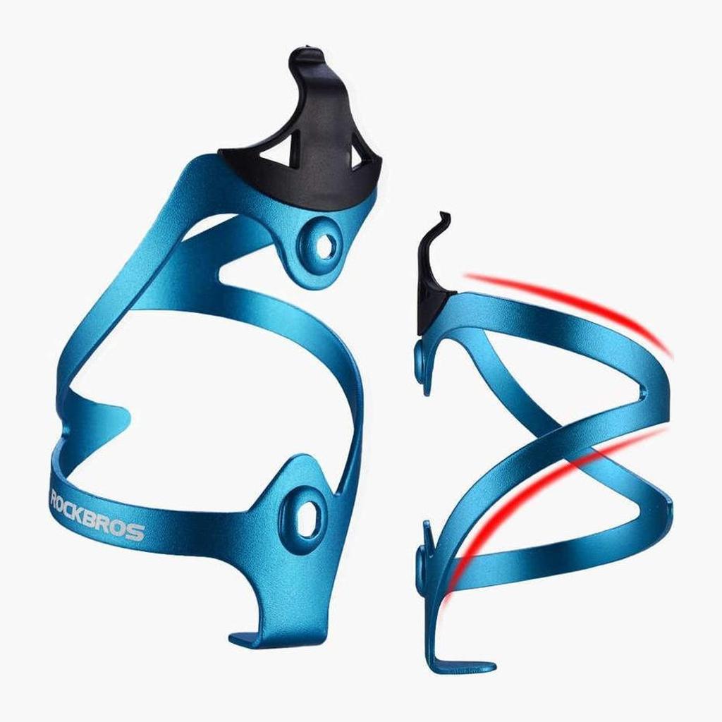 Aluminum bicycle bottle holder - blue