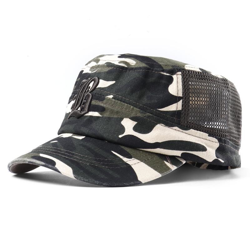 

Чоловіча літня сітчаста дихаюча армійська шапка на відкритому повітрі, сонцезахисна шапка, камуфляжна кепка з вишивкою з літерами бежевий