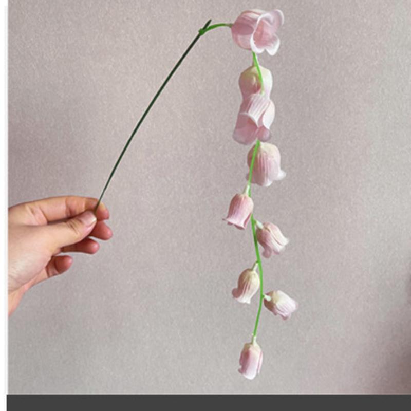 

Imitation Flowers Orchids Bell Lanterns Artificial Flower Home Furnish Living Room Wedding Hall Wall Hanging Soft Decoratiion 5pcs розовый