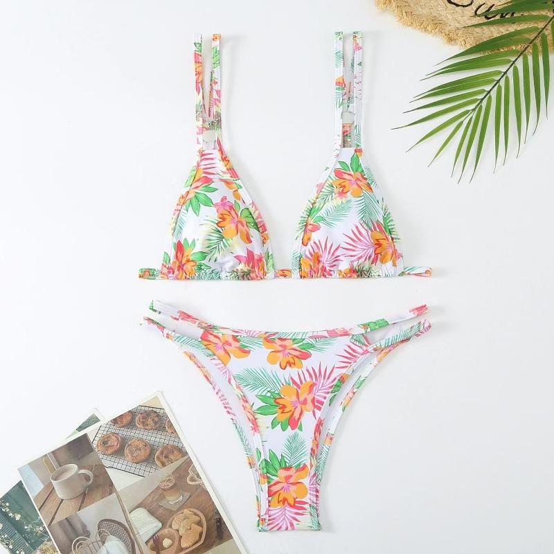 Swimsuit sexy shoulder strap three-point bikini swimsuit female bikini