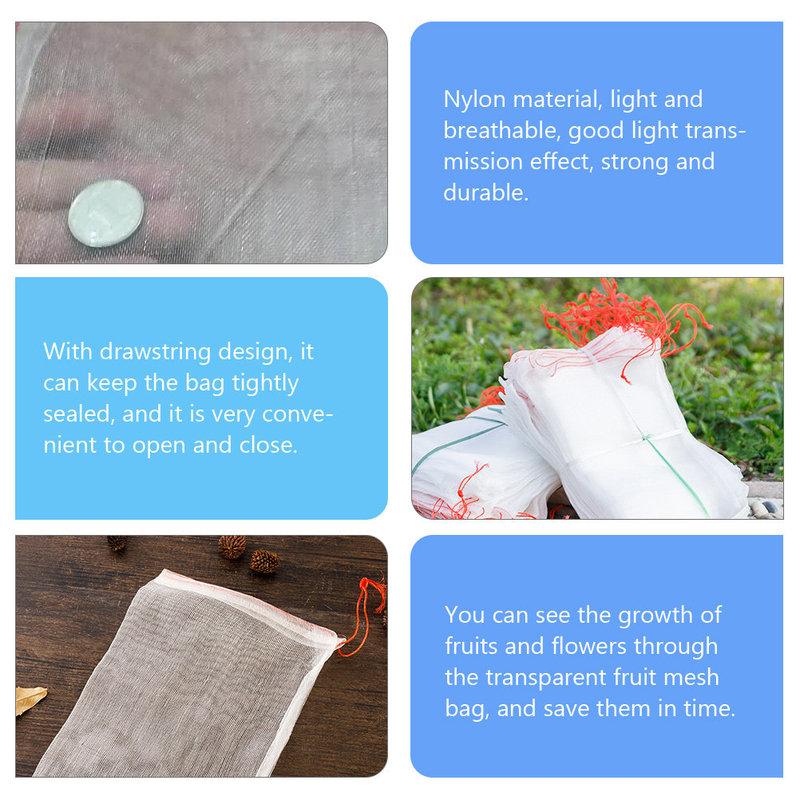 30pcs Fruit Protection Bags Nylon Mesh Netting Bag For Garden Pest Control Outdoor Indoor Growing Season Use Gardening Tools