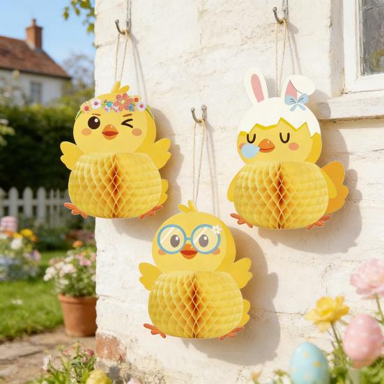 Honeycomb Ball Easter Ornament Paper Decorative Hanging Decoration Holiday Parties Indoor Outdoor Festive Atmosphere Decor