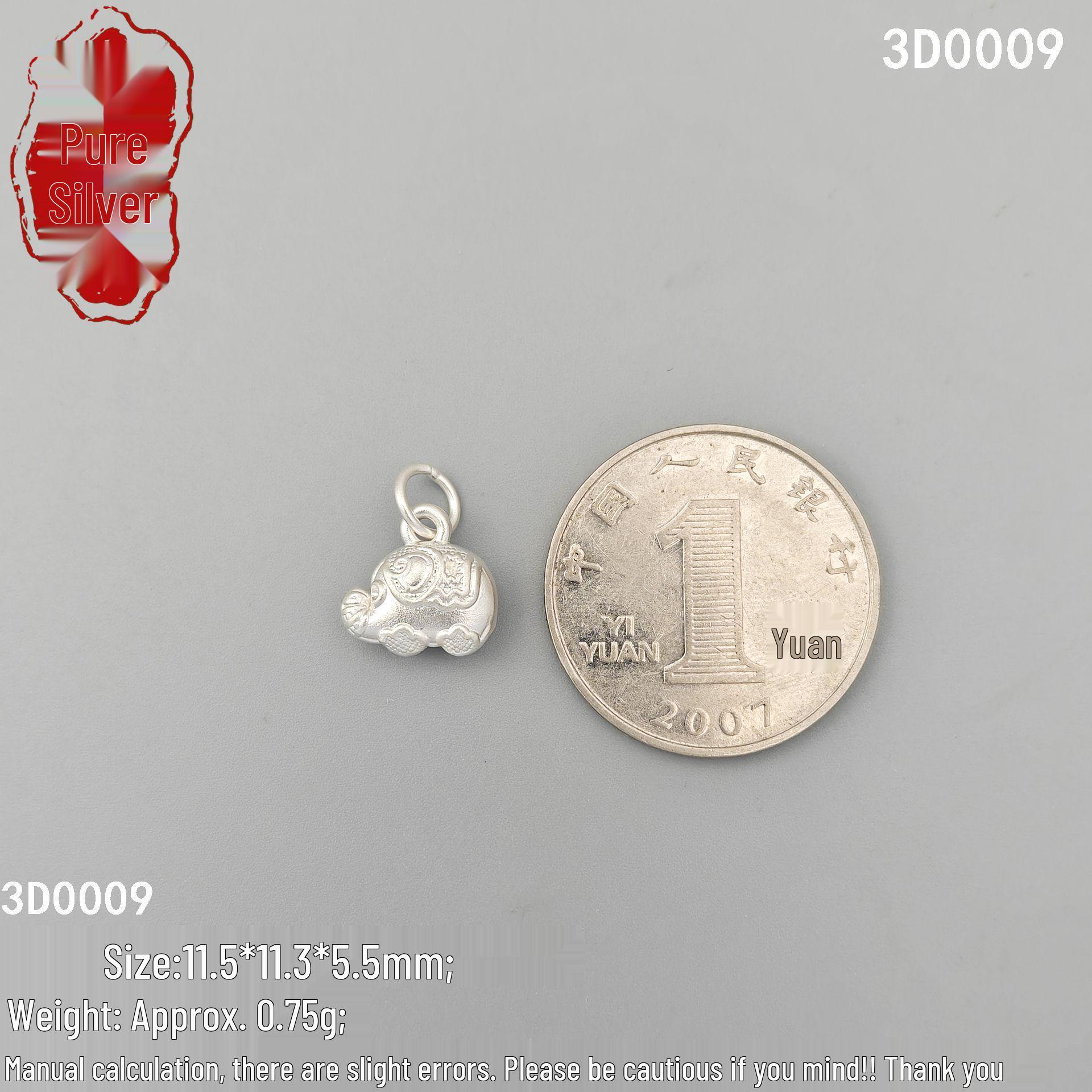 Sterling Silver DIY Elephant Charm Pendant Bracelet Bead