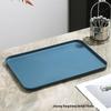 Wheat Straw Rectangular Coffee Table Tray for Teacups and Desserts