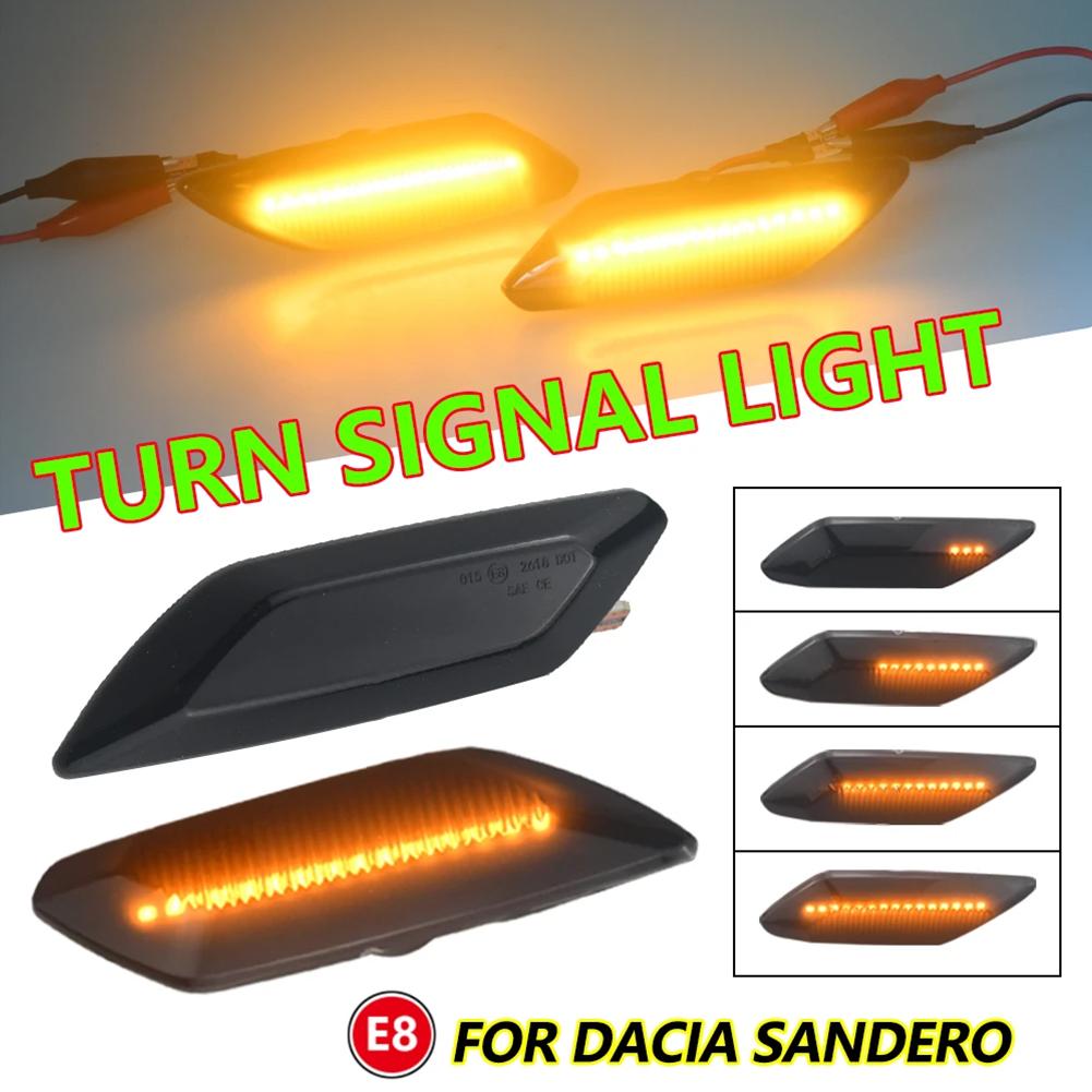 2pcs Side Turning Indicators High Quality Led Dynamic Side Turn Signal Marker Sequential Light For Sandero Stepway M K3 202 C9h6