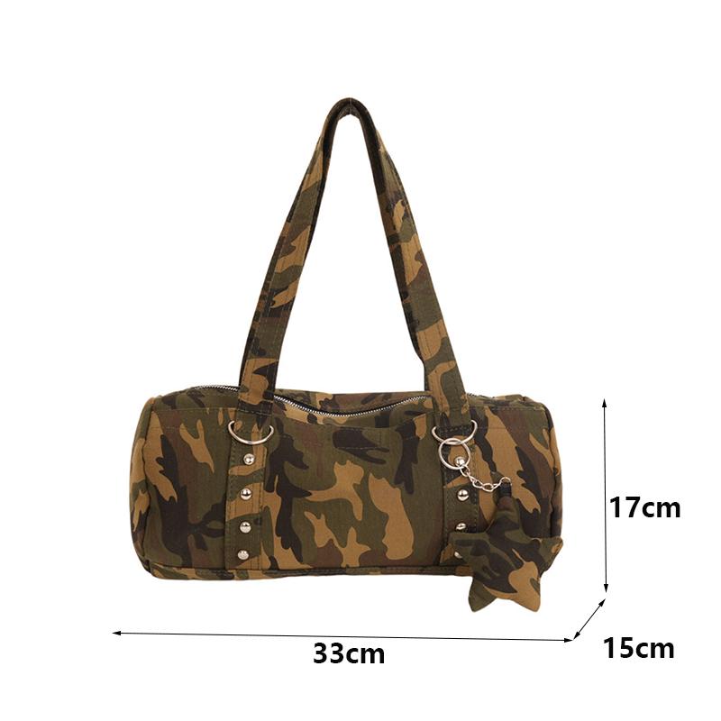 Niche Design Spicy Girl Large Capacity Camouflage Pillow Bag New Trendy Star Single Shoulder Underarm Bag KTB