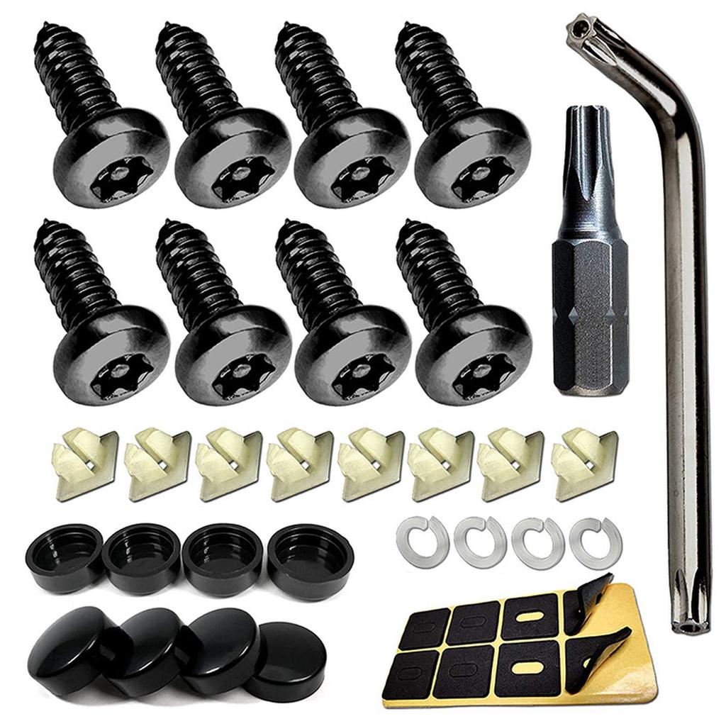 Resistant Screws set Vehicle License Plate Security set Car License Plate Theft Prevention License Plate Screws set 594E