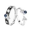 2x Exquisite Space Astronauts Planet Star Pattern Adjustable Rings for Women Girls Open Finger Rings Jewelry Birthday