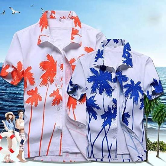 Summer Short Sleeve Aloha Beach Size 5XL Y-ME Shirt, Shirt, Shirt, Stylish, Breathable, Blue,