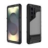 Ochrona 360° Metalowy Uchwyt Pancerz Metal+Miękki Silikon 3-w-1 Etui Zderzakowe na Telefon Dla Samsung S25 Ultra S23 S22 S24 Ultra Plus