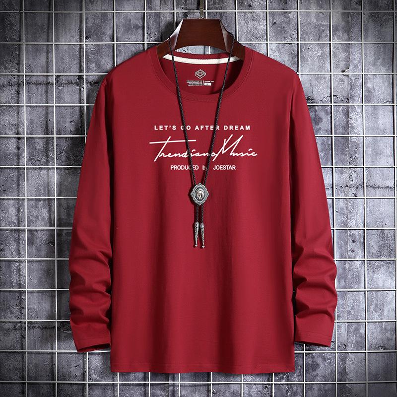 Men's Long-Sleeve Round-Neck T-Shirts: Youthful Korean Style for Spring and Autumn