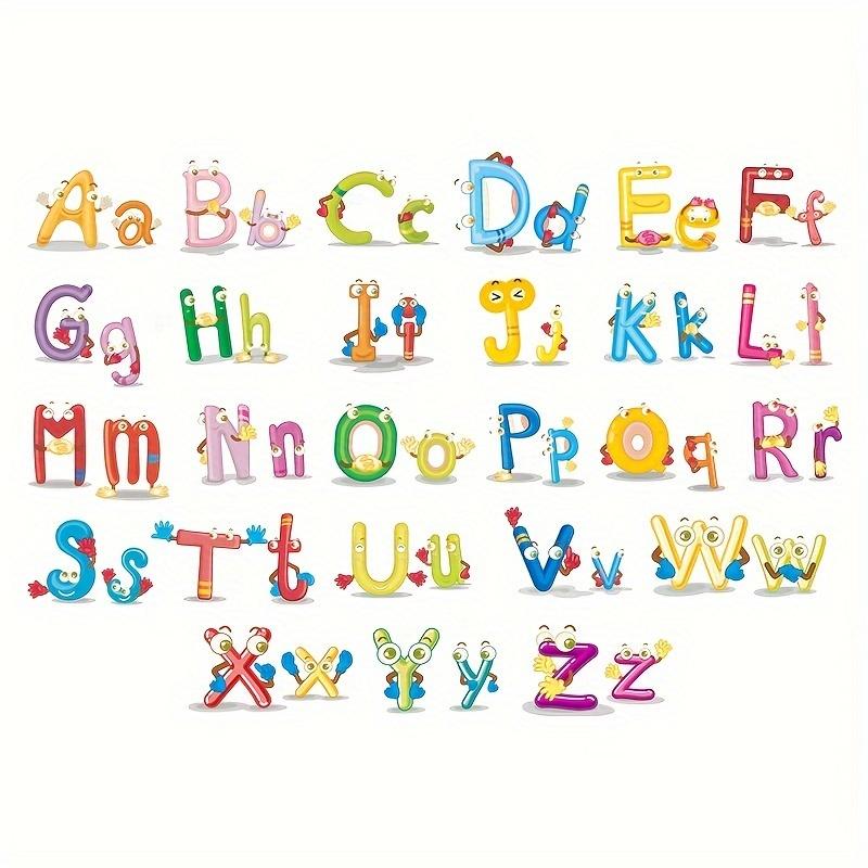 

Самоклеящиеся наклейки на стену с буквами и алфавитами из мультфильмов для детей, украшение для спальни, настенные наклейки 26 Alphabets разноцветный
