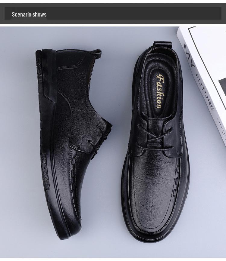 Men's Business Leather Loafers – Formal and Casual Cowhide Shoes for Spring and Autumn, Large Size Driving Loafers.