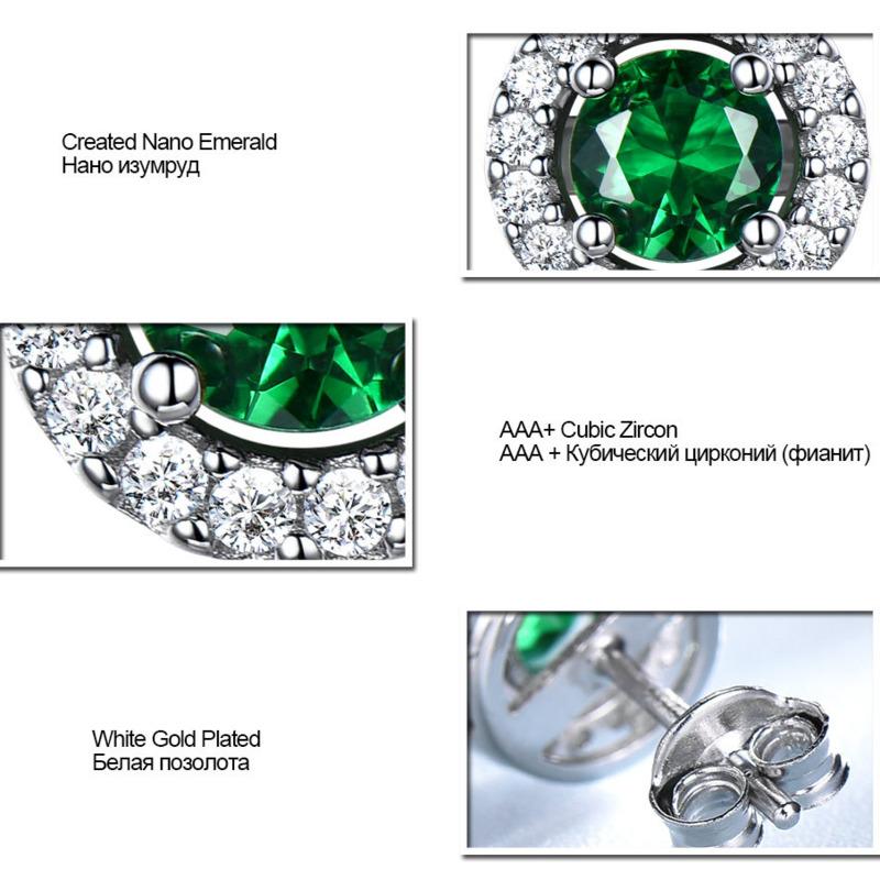 Gica Gema Bijoux Argent Sterling S925 Rond Personnalisé Classique Boucles d'Oreilles Puces Pour Femmes Bijoux Fins de Haute Qualité Cadeau pour la Saint-Valentin