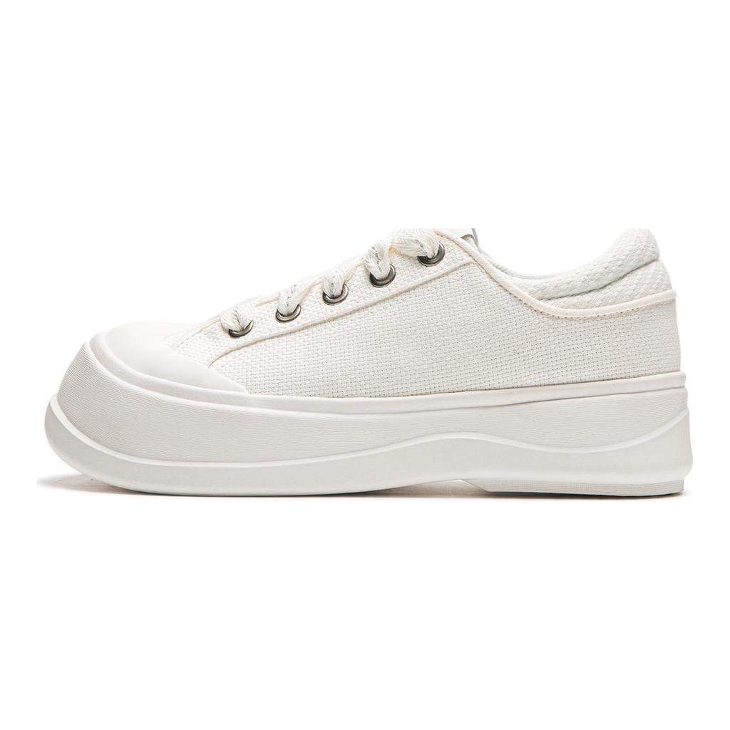 Li Ning Honey Platform Slip Resistant Abrasion Resistant Low top Casual Shoes Women's Ivory AGCU186-1