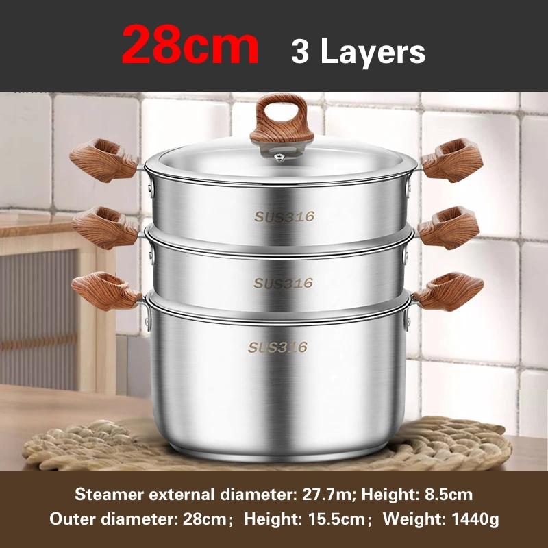 Thickened food grade 316 stainless steel pots Household gas induction cooker Special soup pot Congee cooking pots Steaming pot