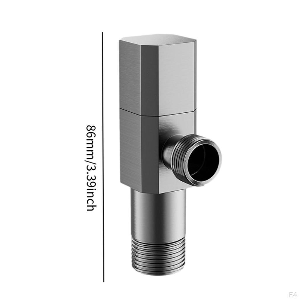 Angle Stop Valve G1/2 Shut Off Leakproof 1/2'' Inlet Outlet with Adapter for Toilet Kitchen