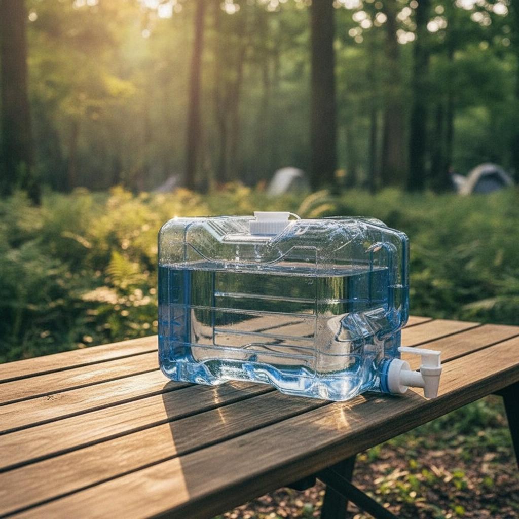 Transparent PETG Water Container with Faucet Recyclable Clear Screw Top Opening