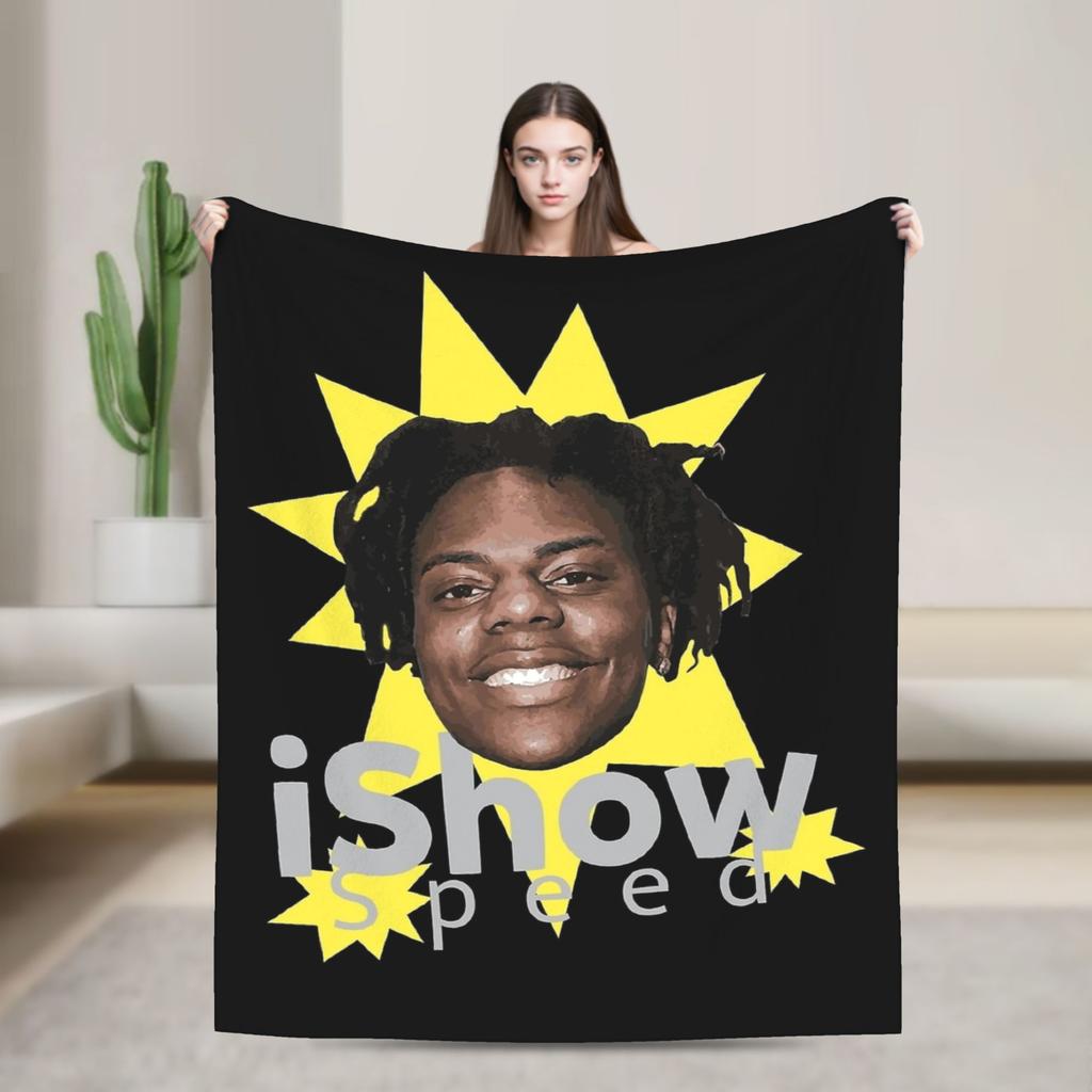 IShowSpeed Yelling Blanket  Travel Flannel Throw Blanket For Couch Bed Super Soft Custom Quality Bedspread Birthday Gift