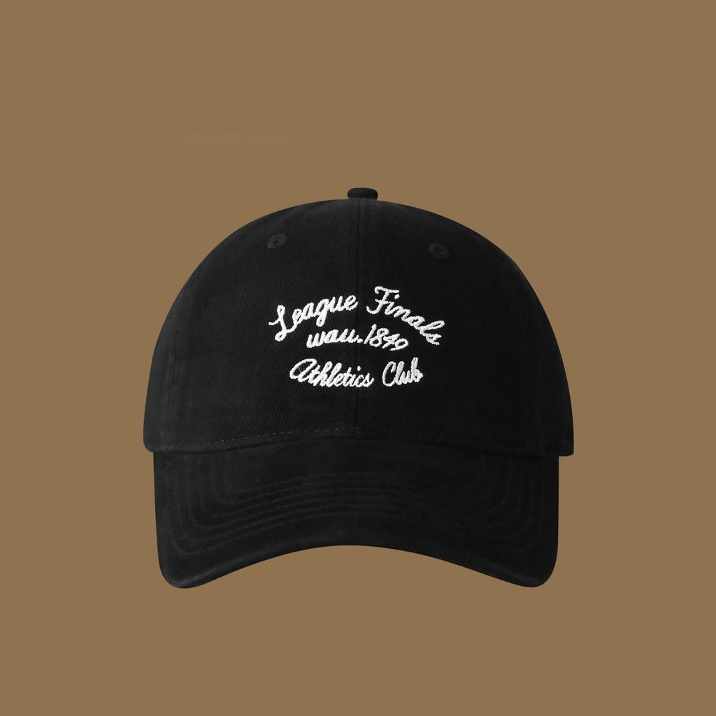 

Cotton Baseball Cap With Embroidered Letters For Casual Sun Protection In Spring Autumn чорний