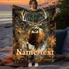 Specialdesignet Hjortejagt Tæppe Realistisk Hjort Design Personligt Navn Fleece Plaid Hele Sæsonen Blødt Varmt Sengetøj Gave til Mænd