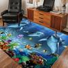 Ozean Delfin & Tropische Fische Fußmatte, Meereswelt Rutschfester Waschbarer Teppich, Innen Außen Dekor Teppich für Spielzimmer Garten