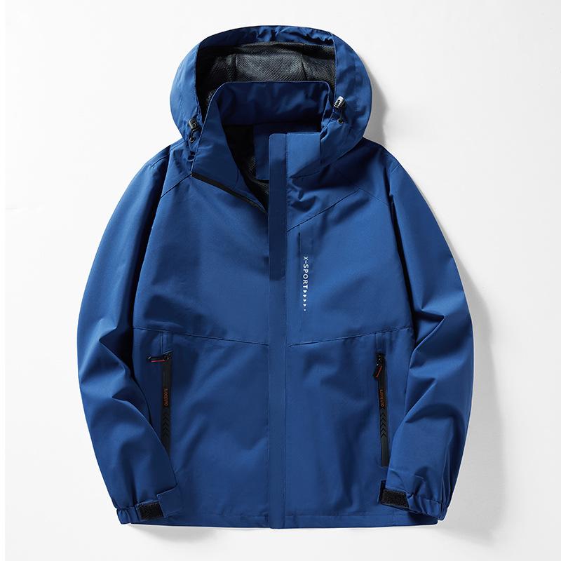 

Уличная противоударная одежда Мужские однослойные ветрозащитные спортивные куртки в Тибете Модный ветрозащитный водонепроницаемый альпинистский костюм L синий