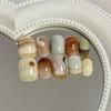 Morandi Gradient Stone Pattern Baroque-Style Nails with High-End White-Brightening Finish