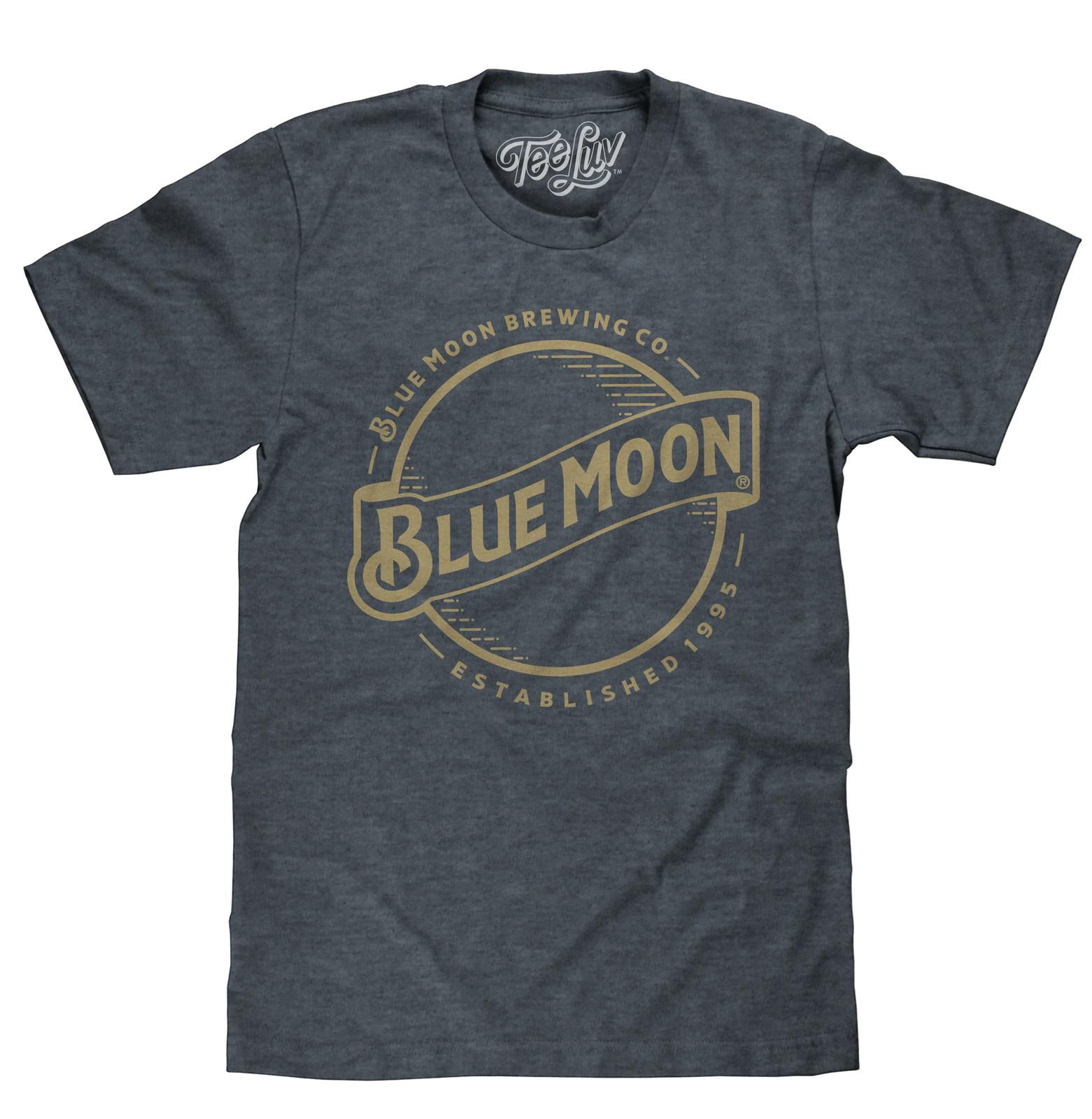Blue Moon Gold Print Logo Mens T Shirt Indigo M