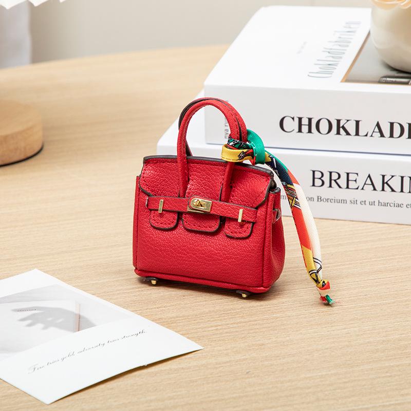 Platynowa Mini Zawieszka Portmonetka na Monety i Etui na Klucze - Kreatywna, Urocza Zawieszka