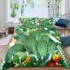 Succulents Bedding Set, Exotic Flower Duvet Cover Twin Size For Kids Boys Girls, Branches Leaf Floral Polyester Comforter Cover