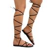 Plus Size Women's Open Toe Flat Sandals - European & American Style, Cross-Border Outdoor Beach Strap Slippers