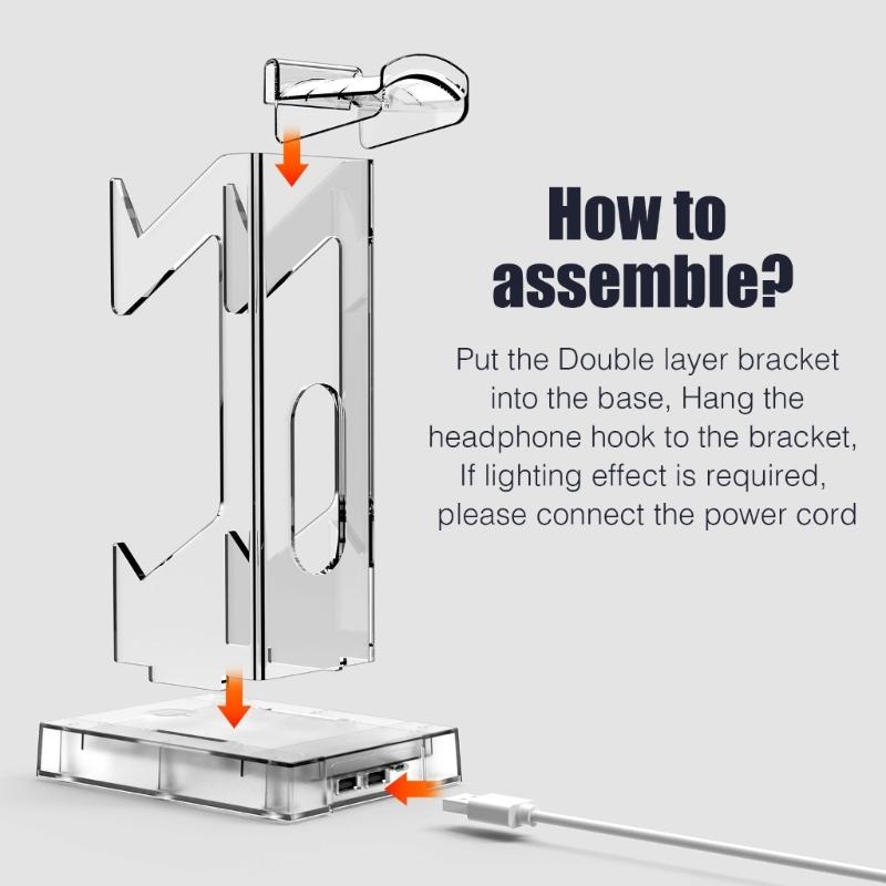 Controller Stand Multifunction Gamepad Display Shelf with 2 USB Charging Port Headphone Holder Gaming Accessories