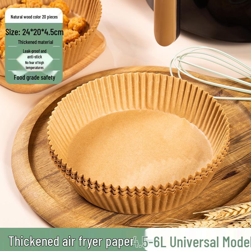Air Fryer Non-Stick Oil-Absorbing Baking Paper Cups, 40g Silicone, Food-Grade, Round, 40-Pack