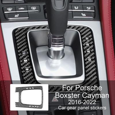 For Porsche Boxster Cayman 718 982 2016-2022 Car Gear Panel Sticker Carbon Fiber Interior Car Accessories