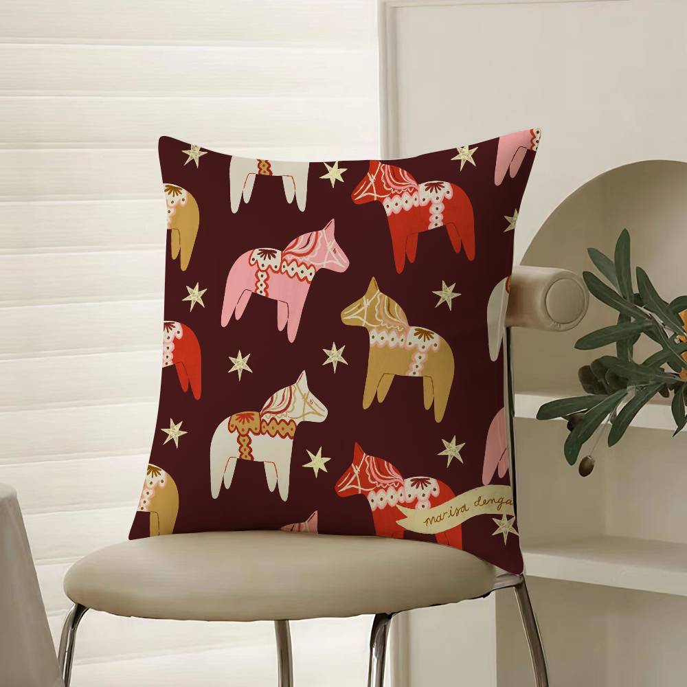 Classical Style Darama Print-Beautiful Pillow Case Comfort Sofa Bed Silky Elegant Invisible Zipper Decorative Cushion Cover