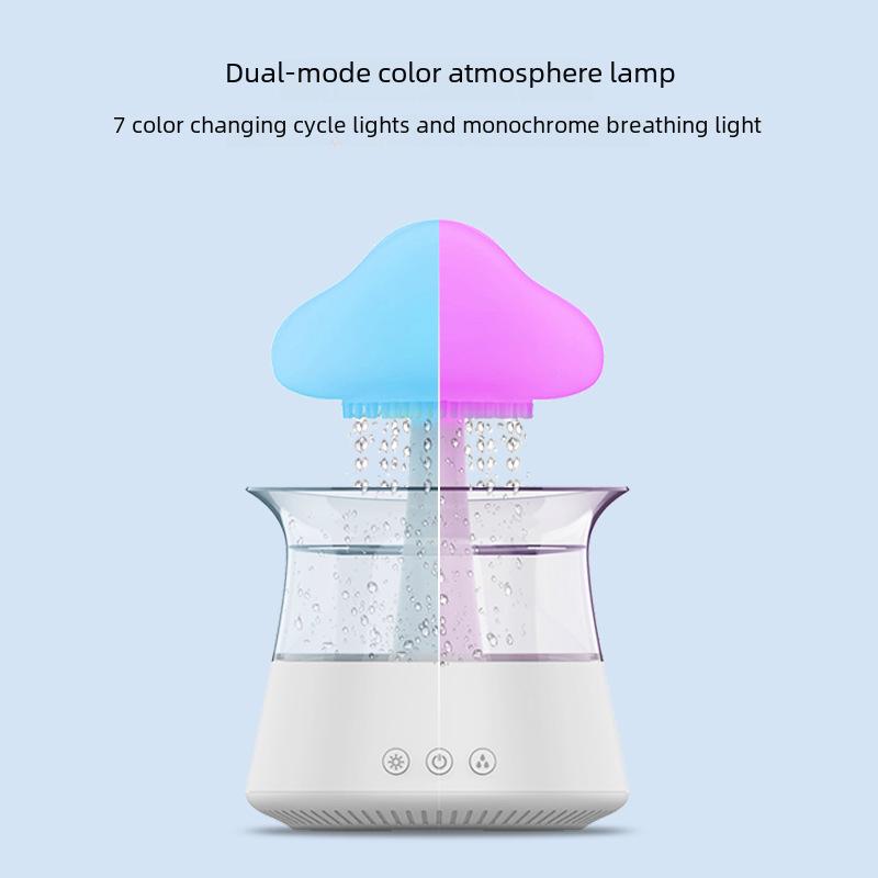 Yağmur Bulutu Aromaterapi Nemlendirici: Renkli Mantar Lambası ve Esansiyel Yağ Difüzörü