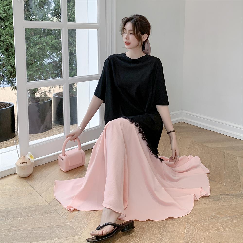 

DIMANAF женское 2023 новое летнее стильное платье-футболка с полосатым принтом элегантное длинное платье свободное длинное платье с круглым вырезом желтые платья L розовый